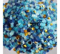 Small Circle Confetti for Party Decor 10mm Pack of 20 Grams Blue Gold