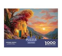 Small Coffee Shop 1000 Pezzi Cartone Robusto Puzzle Italian Lakeside Immagini Vibranti Gioco Creativo Puzzle Per Bambini 70x50cm/1000pcs