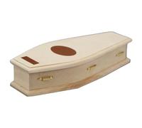 Small Coffin, Doll House Decoration, Unfinished Wood Design, Rustic Display Piece, Furniture Model for Bookshelf, Cabinet, Halloween, and Toys Furnishings, 6.89x3.07x1.46 inches