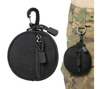 Small Coin Purse - Round Coin Holder, Outdoor Coin Purse, Outdoor Coin Purse, Coin Wallet, Wireless Headset Pack, Key Case, Multifunctional Waist Bag for Hiking and Camping, Nero, Consulte la