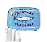 Small Cosmetic Bag, Creative Canned Sardine Makeup Pouch, Aesthetic Travel Toiletry Organizer for Skin Products, Eye Shadow, Beauty Accessories, Purse Storage, or Daily Touch-Ups