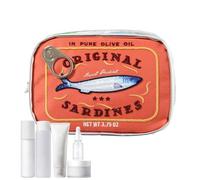 Small Cosmetic Bag, Creative Canned Sardine Makeup Pouch, Aesthetic Travel Toiletry Organizer for Skin Products, Eye Shadow, Beauty Accessories, Purse Storage, or Daily Touch-Ups