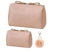 Small Cosmetic Bag, Small Makeup Bag, Waterproof Travel Make Up Pouch with Zipper, for Women and Girls (2PCSB)