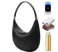 Small Crescent Borsa - borsa alla moda Half Moon, borsa a spalla delle donne 4 in 1 | Elegante tote per lavoro, festa, incontri, uso quotidiano, borsa compatta per amate, Nero , Se référer au