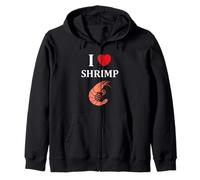 Small Crustacean Shrimp Cute Minimalist i Love Shrimp Felpa con Cappuccio