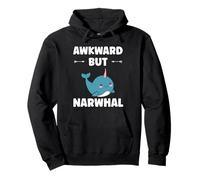 Small Cute Simple Minimalist Sea Unicorn ankward Narwhal Felpa con Cappuccio