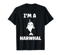 Small Cute Simple Minimalist Sea Unicorn I'm a Narwhal Maglietta