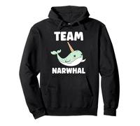Small Cute Simple Minimalist Sea Unicorn Team Narwhal Felpa con Cappuccio