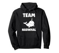 Small Cute Simple Minimalist Sea Unicorn Team Narwhal Felpa con Cappuccio