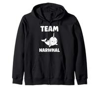 Small Cute Simple Minimalist Sea Unicorn Team Narwhal Felpa con Cappuccio
