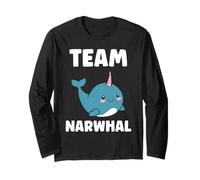 Small Cute Simple Minimalist Sea Unicorn Team Narwhal Maglia a Manica