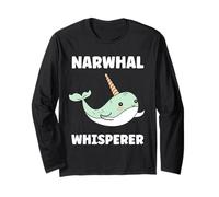 Small Cute Simple Minimalist Sea Unicorn Whisperer Narwhal Maglia a Manica