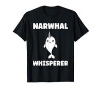 Small Cute Simple Minimalist Sea Unicorn Whisperer Narwhal Maglietta