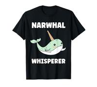 Small Cute Simple Minimalist Sea Unicorn Whisperer Narwhal Maglietta