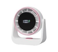 Small Desk Fan - LED Display Rechargeable Quiet Cooling | Portable Personal Table Fan With Touch Control & Large Battery | For Bedroom Office Camping Beach Gift