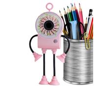 Small Desk Fan,Rechargeable Robot Shape Personal Cooler with LED Light - Portable Fan with Suction Cups - for Home Kitchen Bedroom Dorm Outdoor Beach Picnic Travel Camping