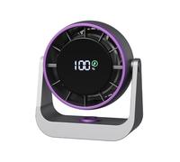 Small Desk Fan - Rechargeable Table Cooling Device, Quiet Air Circulator, LED Display Portable Blower | USB Powered Wall Mount Ventilator For Office Kitchen Dorm Travel Camping Summer Heat Relief Unit