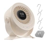 Small Desk Fan - Rotatable Head Digital Display Appliance for Study Bedroom | 150-Speed Stepless with Air Blower, Intelligent Air Circulation Machine for Dorm Room Table Cooler, 6.69x3.54x8.27 inch