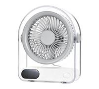 Small Desk Fan | USB Rechargeable 5 Speeds Digital Display | Portable Mini