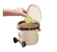 Small Desk Trash Can - Mini Desktop Trash Can with Lid | Countertop Waste Bin | Cute Space Saving Push to Open Lidded Garbage Cans, Portable PP Mini Wastebasket for Home Dorm Car Kitchen Bedroom