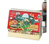 Small Desktop Calendar 2026 - Capybara Standing Schedule Planner Friends Family School | Paper Material with Monthly Block Layout Design, Easy Display for Daily Notes and Organized Planning