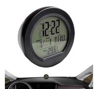 Small Digital Clock, Solar Powered Automotive Dashboard Clock, LED Display Car Interior Calendar, Compact Portable Time for Bedroom, Tavolo, Ufficio, Kitchen, Travel, 2.76x2.76x1.69 Inches