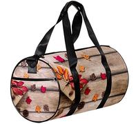 Small Duffel Bags Sports Tote Bag for Yoga,autumn leaves wood board,Outdoor Fitness Bags Carry on Bag
