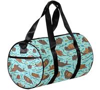 Small Duffel Bags Sports Tote Bag for Yoga,Cartoon Cute Animal Otter,Outdoor Fitness Bags Carry on Bag