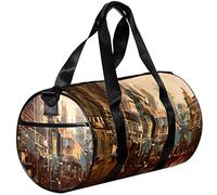 Small Duffel Bags Sports Tote Bag for Yoga,city street photo,Outdoor Fitness Bags Carry on Bag