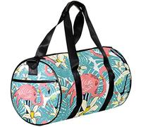 Small Duffel Bags Sports Tote Bag for Yoga,flamingo flowers leaves,Outdoor Fitness Bags Carry on Bag
