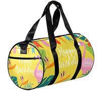 Small Duffel Bags Sports Tote Bag for Yoga,happy birthday flamingo,Outdoor Fitness Bags Carry on Bag