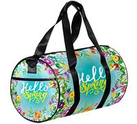 Small Duffel Bags Sports Tote Bag for Yoga,hello spring flower leaf,Outdoor Fitness Bags Carry on Bag