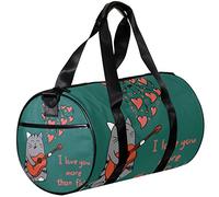 Small Duffel Bags Sports Tote Bag for Yoga,i love you funny cat,Outdoor Fitness Bags Carry on Bag