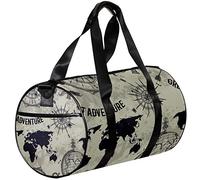 Small Duffel Bags Sports Tote Bag for Yoga,retro world map compass,Outdoor Fitness Bags Carry on Bag