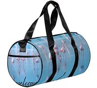 Small Duffel Bags Sports Tote Bag for Yoga,welcome and flamingo,Outdoor Fitness Bags Carry on Bag