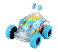 Small Electric Stunt Car with LED Lights - Interactive Tumbling Toy for Children | Rotating Rolling Toy Car for Christmas, New Year, Party Games | Battery Operated Remote-Free Action Vehicle Gift
