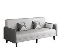 Small Fabric Couch, 3 Seater Upholstered Living Room Sofa with Stable Wooden Legs, Soft Comfort Deep Seat Apartment, Condo, Bedroom(B,2.2m)
