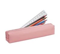 Small Feather Crayer Case-Pu PUP HACKDER Borsa con cerniera, elegante borsa cosmetica per penne, e piccole cose | Scambio di fondi di cancelleria portatile per scuola, bure, Rosa, Se référer