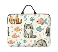 Small-Fish-Cat, custodia per computer portatile da 14", con chiusura a cerniera