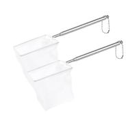 Small Fish Net - 2 Pieces, Landing Net with Telescopic Handle for Outdoor Beach Lake Pond Dock Kayak Boat Aquarium Tank