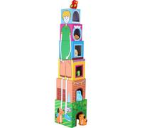 Small Foot 10044 Colourful Stacking Cubes made of cardboard, motor activity w/ 6