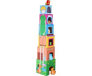 Small Foot 10044 Colourful Stacking Cubes made of cardboard, motor activity w/ 6