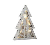 Small Foot 10201 Lampada natalizia in legno, bianca, 26 x 5,5 x 37 cm