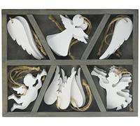 Small Foot 10542 Pendagli Decorativi Angeli, Legno, Transparente, 24 x 19 x 2 cm