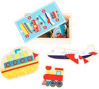 Small Foot 10549 Puzzle Box per rompicapo di Cinque Diversi in Legno Medio di Trasporto, con Diversi Livelli di difficoltà, Pratica Scatola di Legno Che è Adatto Anche per Trasporto