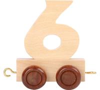 Small Foot 10558 Trenino con Il Numero 6" in Legno Naturale