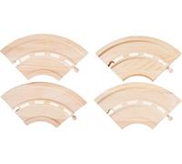 small foot 10808 Set di curve in legno, 4 parti, compatibile con tutte le comuni ferrovie in legno, a partire da 3 anni