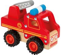 Small Foot Camion dei pompieri 11075 in legno, ruote gommate antisporco – a partire da 18 mesi
