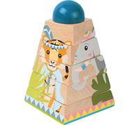 small foot 11090 Cube puzzle tower "Jungle" made of wood, with 4 animal motifs a
