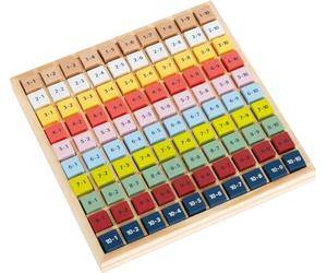 small foot 11163 Kunterbuntes 1x1 "Educare" in legno, con 81 cubi numerici per imparare il piccolo 1x1, da 3 anni in poi